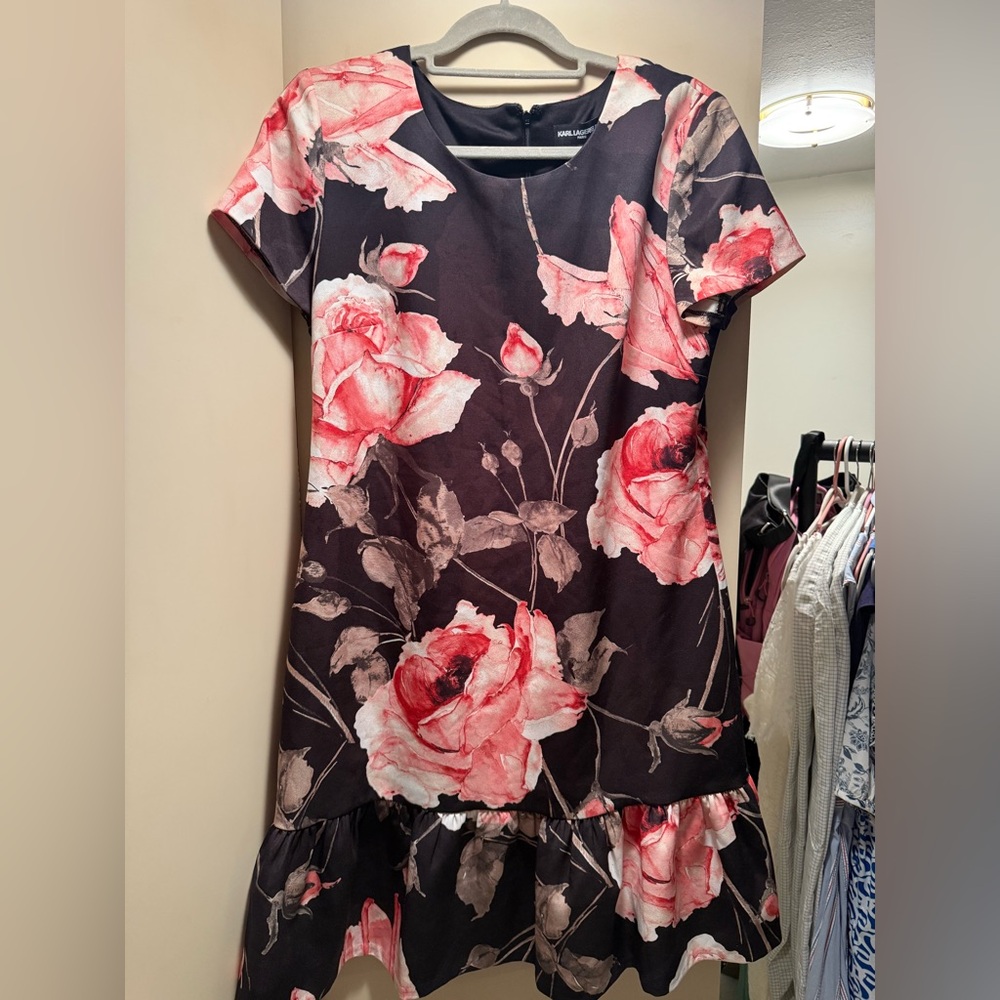 Karl Lagerfeld Pink Flutter Sleeve Mini Dress
